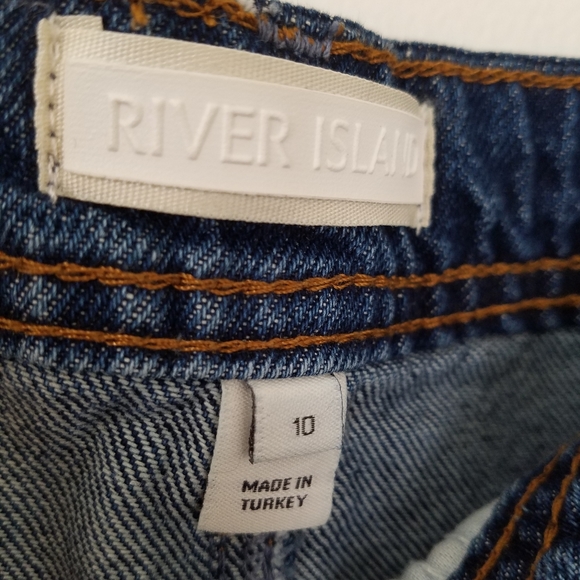 NWOT River Island A-Line Button Up 100% Cotton Denim Skirt Size 6 - Picture 3 of 5